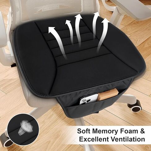Laelr وسادة مقعد السيارة وسادة مقعد السيارة مع جيب أمامي وسادة مقعد السائق مع 1.2 بوصة راحة رغوة الذاكرة غير قابلة للانزلاق أسفل حامي مقعد الراحة العالمي لسيارة شاحنة SUV كرسي مكتب in Kuwait
