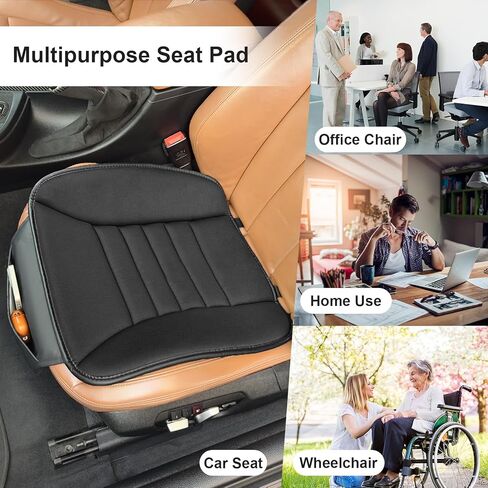 Laelr وسادة مقعد السيارة وسادة مقعد السيارة مع جيب أمامي وسادة مقعد السائق مع 1.2 بوصة راحة رغوة الذاكرة غير قابلة للانزلاق أسفل حامي مقعد الراحة العالمي لسيارة شاحنة SUV كرسي مكتب in Kuwait