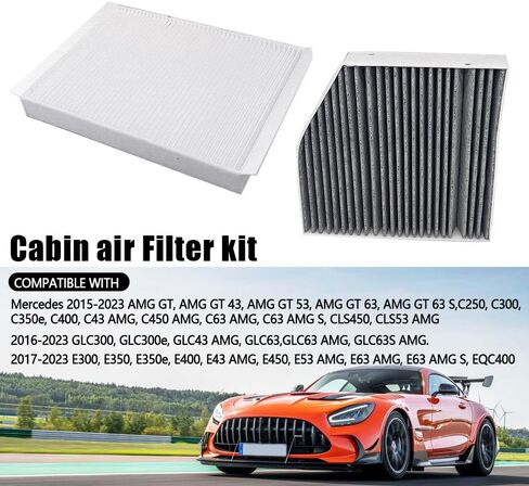 Cabin Air Filter Kit Compatible with Mercedes AMG GT AMG GT 43 AMG GT 53 AMG GT 63 E300 E350 E400 E43 AMG GLC300 GLC43 AMG Replaces 2058350147 1668300218 in Saudi Arabia
