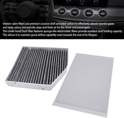 Cabin Air Filter Kit Compatible with Mercedes AMG GT AMG GT 43 AMG GT 53 AMG GT 63 E300 E350 E400 E43 AMG GLC300 GLC43 AMG Replaces 2058350147 1668300218 in Saudi Arabia