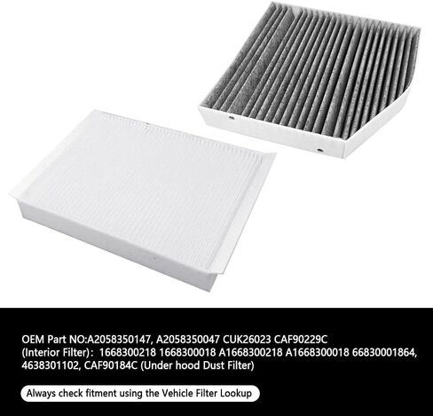 Cabin Air Filter Kit Compatible with Mercedes AMG GT AMG GT 43 AMG GT 53 AMG GT 63 E300 E350 E400 E43 AMG GLC300 GLC43 AMG Replaces 2058350147 1668300218 in Saudi Arabia