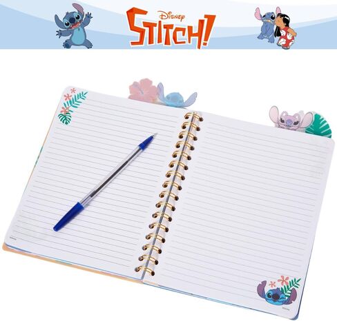 دفتر يوميات من Innovative Designs Stitch Tab، غلاف حلزوني، 96 صفحة مسطرة، 8 × 7 بوصة، أصفر in Kuwait