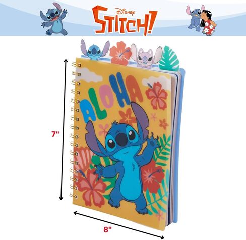 دفتر يوميات من Innovative Designs Stitch Tab، غلاف حلزوني، 96 صفحة مسطرة، 8 × 7 بوصة، أصفر in Kuwait