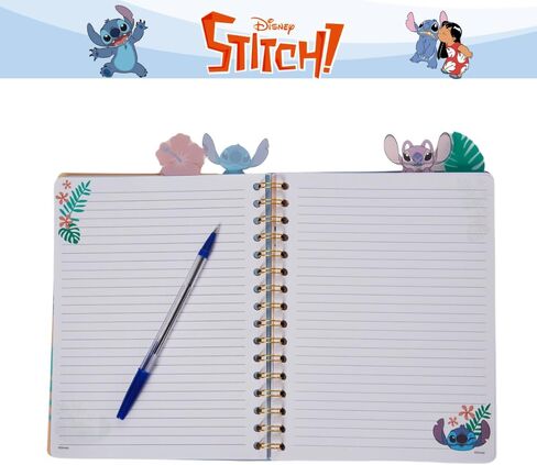 دفتر يوميات من Innovative Designs Stitch Tab، غلاف حلزوني، 96 صفحة مسطرة، 8 × 7 بوصة، أصفر in Kuwait