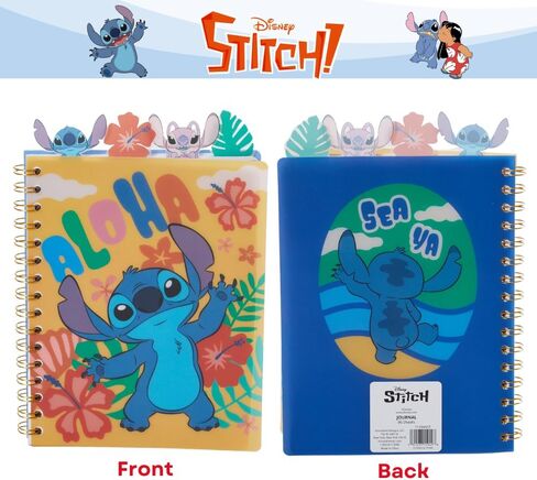 دفتر يوميات من Innovative Designs Stitch Tab، غلاف حلزوني، 96 صفحة مسطرة، 8 × 7 بوصة، أصفر in Kuwait