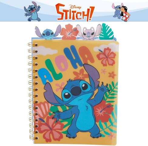 دفتر يوميات من Innovative Designs Stitch Tab، غلاف حلزوني، 96 صفحة مسطرة، 8 × 7 بوصة، أصفر in Kuwait