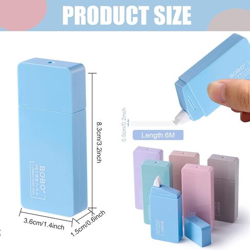 Correction Tape 6pcs Morandi color white correction tape Correction Tape Eraser, INS style for Typo Correction (6 colors) in Saudi Arabia