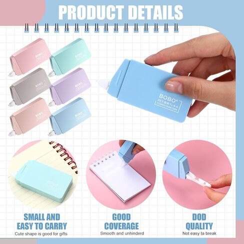 Correction Tape 6pcs Morandi color white correction tape Correction Tape Eraser, INS style for Typo Correction (6 colors) in Saudi Arabia