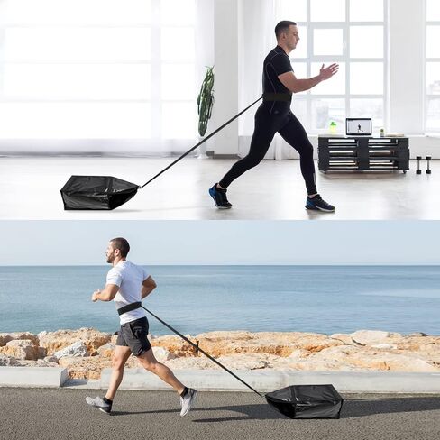 Weight Sled Trainer Adjustable, DOKSMERIA Sandbag Sled Trainer Resistance Sled Trainer for Sprinter Speed Training Indoor Outdoor, Running Sled Trainer with 3 Weight Sandbags in Saudi Arabia