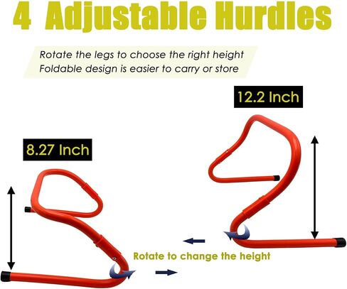 Agility Ladder Soccer Training Equipment, Football Speed Training, 20ft Agility Ladder with 12 Rungs, 4 Speed Hurdles, 12 Training Cones, Resistance Parachute, Jump Rope with Carry Bag in Kuwait
