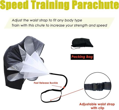 Agility Ladder Soccer Training Equipment, Football Speed Training, 20ft Agility Ladder with 12 Rungs, 4 Speed Hurdles, 12 Training Cones, Resistance Parachute, Jump Rope with Carry Bag in Kuwait