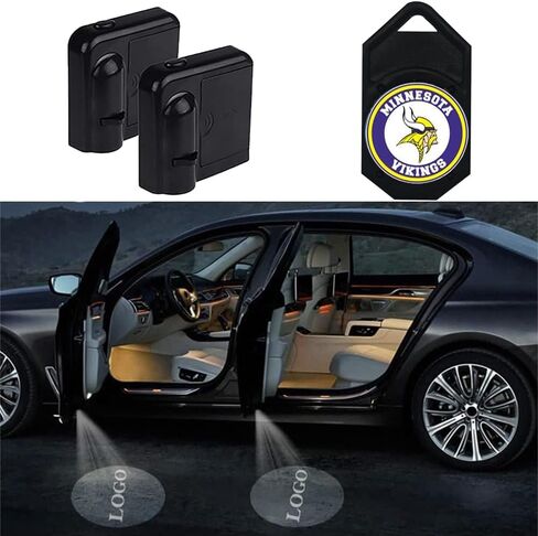 2Pcs Vikings Car Door Lights Logo Projector, WIireless Led Welcome Logo Ghost Shadow Light Compatible with All in Saudi Arabia