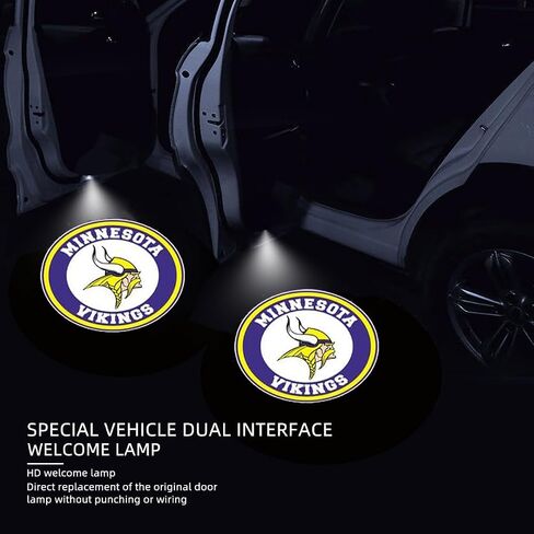 2Pcs Vikings Car Door Lights Logo Projector, WIireless Led Welcome Logo Ghost Shadow Light Compatible with All in Saudi Arabia