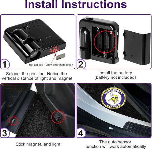 2Pcs Vikings Car Door Lights Logo Projector, WIireless Led Welcome Logo Ghost Shadow Light Compatible with All in Saudi Arabia