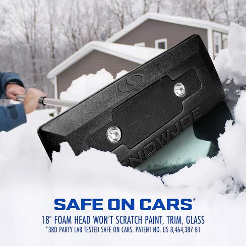 Snow Joe SJBLZD-LED-BLK مكنسة الثلج المتداخلة 4 في 1 + مكشطة ثلج، رأس إسفنجي مقاوم للخدش مقاس 45.72 سم، مع مصابيح أمامية LED، أسود in Kuwait