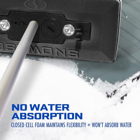 Snow Joe SJBLZD-LED-BLK مكنسة الثلج المتداخلة 4 في 1 + مكشطة ثلج، رأس إسفنجي مقاوم للخدش مقاس 45.72 سم، مع مصابيح أمامية LED، أسود in Kuwait