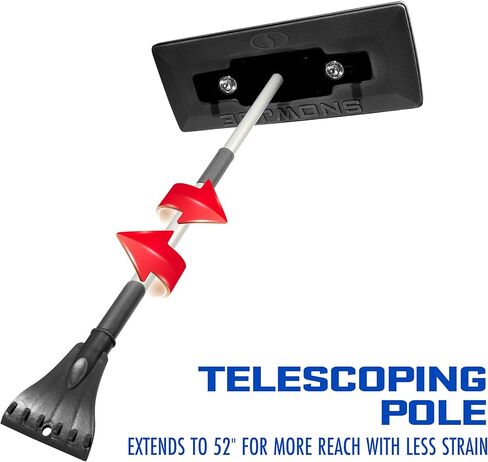 Snow Joe SJBLZD-LED-BLK مكنسة الثلج المتداخلة 4 في 1 + مكشطة ثلج، رأس إسفنجي مقاوم للخدش مقاس 45.72 سم، مع مصابيح أمامية LED، أسود in Kuwait