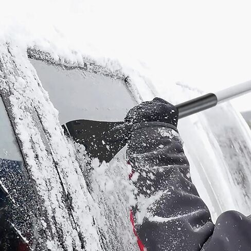 Snow Joe SJBLZD-LED-BLK مكنسة الثلج المتداخلة 4 في 1 + مكشطة ثلج، رأس إسفنجي مقاوم للخدش مقاس 45.72 سم، مع مصابيح أمامية LED، أسود in Kuwait