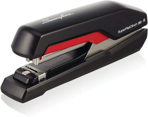 Swingline Stapler, SuperFlatClinch 50, Half Strip Desktop Stapler, 50 Sheet Capacity, Black/Red (5000599A) in Saudi Arabia