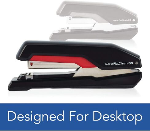 Swingline Stapler, SuperFlatClinch 50, Half Strip Desktop Stapler, 50 Sheet Capacity, Black/Red (5000599A) in Saudi Arabia
