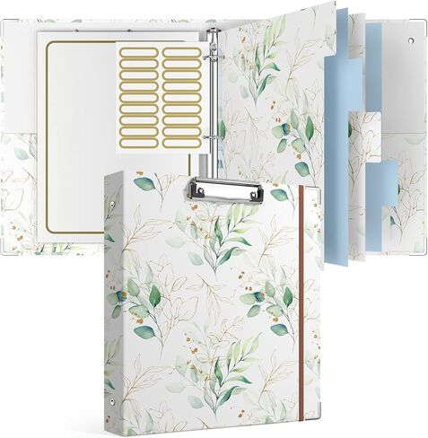 Rouidr 3 Ring Binder with clipboard, 1 inch 8.5 x 11 in Letter Size View Binders Organizer with Dividers Tabs & Clear Sleeves, School Supplies, Office Supplies, Colorful Leaves in Kuwait