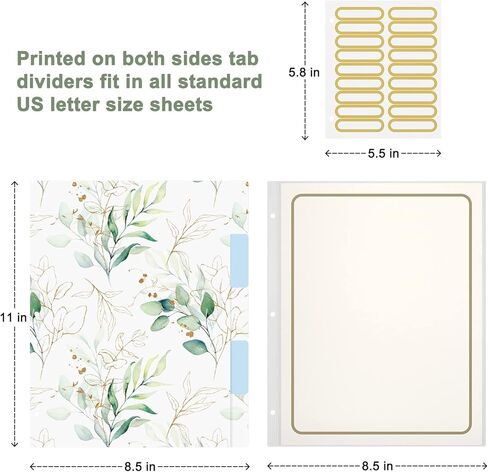 Rouidr 3 Ring Binder with clipboard, 1 inch 8.5 x 11 in Letter Size View Binders Organizer with Dividers Tabs & Clear Sleeves, School Supplies, Office Supplies, Colorful Leaves in Kuwait