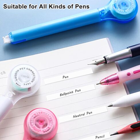 White Correction Tape Pen, Cute Candy Color Correction Tape, Aesthetic Writing Correction Tape, Smooth Correction Pen for Girl Kid Teacher Student, Pen Corrector for School Office Supplies 5 Pack in Kuwait