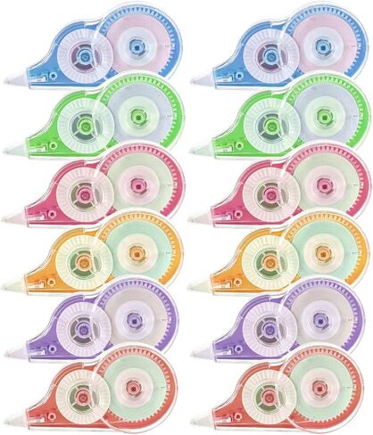 مجموعة من 12 شريط تصحيح أبيض من BetterJonny، كل شريط تصحيح أسطواني أبيض بطول 39 قدمًا، أداة توزيع سهلة الاستخدام لإجراء تصحيحات فورية لطلاب المدارس والمكتب، 472 بوصة × 0.2 بوصة in Kuwait