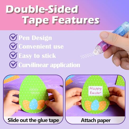 2 in 1 White Out Correction Tape and Double Sided Tape Pen Adhesive Roller, Quick Dry Japan White Out with Permanent Adhesive Tape Runner for School, Office, Crafting, Scrapbooking (4 Pack) in Kuwait