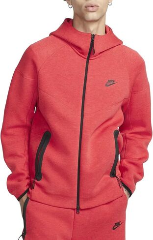 Nike Sportswear Tech Fleece Windrunner Men's Full-Zip Hoodie Size - X-Large Red/Black in Saudi Arabia