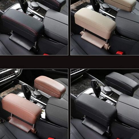JEYODA Car Armrest Box Adjustable Pad Refit Car Central Lift Armres Storage Organizer Box Arm Rest(Black line) in Saudi Arabia