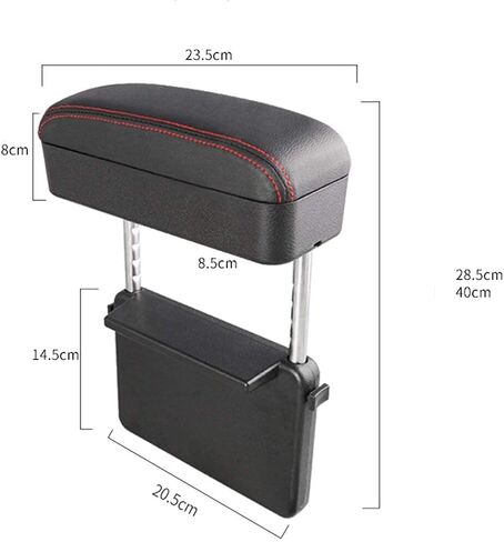 JEYODA Car Armrest Box Adjustable Pad Refit Car Central Lift Armres Storage Organizer Box Arm Rest(Black line) in Saudi Arabia