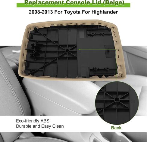 SCITOO Auto Beige Armrest Center Console Lid Skin Cover with Base Replacement fit for Highlander 2008-2014 in Saudi Arabia