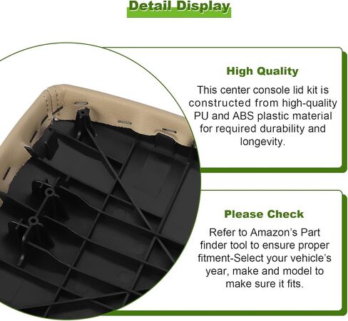 SCITOO Auto Beige Armrest Center Console Lid Skin Cover with Base Replacement fit for Highlander 2008-2014 in Saudi Arabia