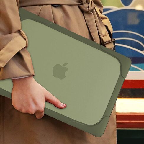حافظة Mektron لجهاز MacBook Pro 13 بوصة 2022 2021 2020 M1 M2 A2338 A2289 A2251، غطاء حماية بطبقة مزدوجة رفيعة شديدة التحمل مع مسند قابل للطي لجهاز MacBook Pro 13 Touch Bar، أخضر أفوكادو in Kuwait