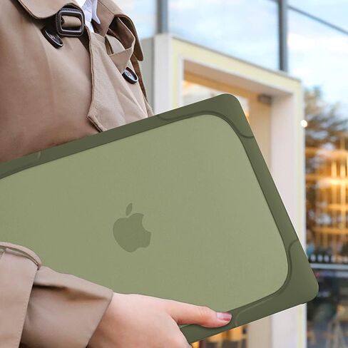 حافظة Mektron لجهاز MacBook Pro 13 بوصة 2022 2021 2020 M1 M2 A2338 A2289 A2251، غطاء حماية بطبقة مزدوجة رفيعة شديدة التحمل مع مسند قابل للطي لجهاز MacBook Pro 13 Touch Bar، أخضر أفوكادو in Kuwait