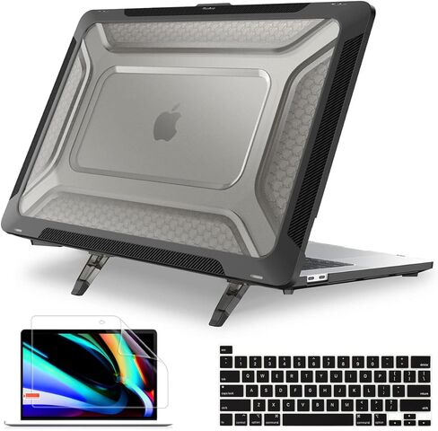 Mektron Honeycomb Series for MacBook Pro 13 inch Case Model M1 M2 A2338 A2289 A2251 2022 2021 2020 Release Touch Bar, Heavy Duty Hard Shell Case with TPU Bumper&Dust Plug&Keyboard Cover, Apricot in Kuwait