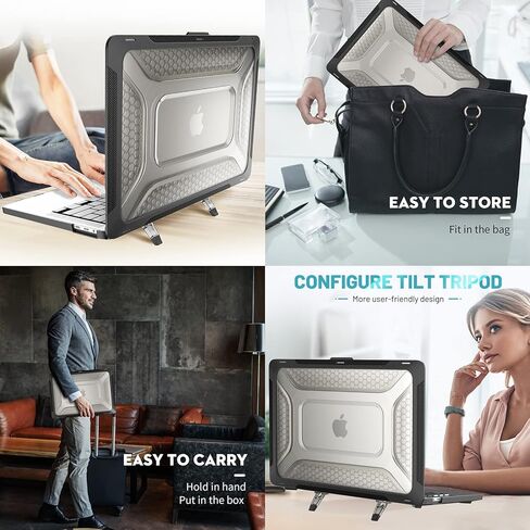 Mektron Honeycomb Series for MacBook Pro 13 inch Case Model M1 M2 A2338 A2289 A2251 2022 2021 2020 Release Touch Bar, Heavy Duty Hard Shell Case with TPU Bumper&Dust Plug&Keyboard Cover, Apricot in Kuwait