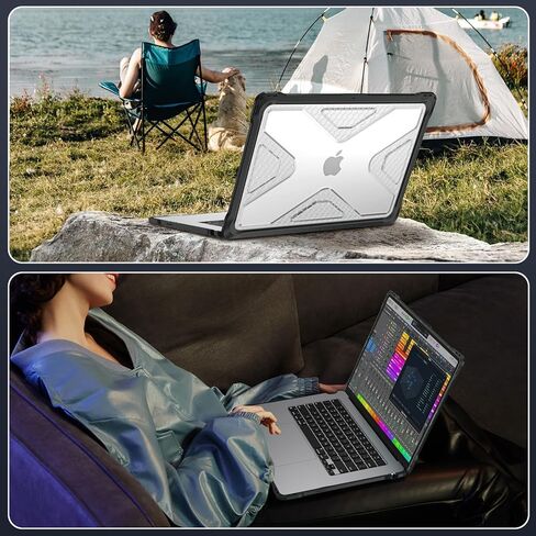حافظة Fintie لجهاز MacBook Air 15 بوصة A3114 A2941 (إصدار 2023 2024) - غطاء حماية متين وشديد التحمل مع مصد TPU لجهاز MacBook Air 15.3 بوصة M2 M3 Chip مع Touch ID، شفاف in Saudi Arabia