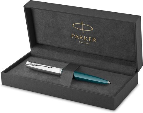 Parker 51 Ballpoint Pen Black Barrel with Chrome Trim Medium Point with Black Ink Refill Gift Box in Kuwait