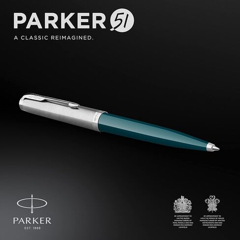 Parker 51 Ballpoint Pen Black Barrel with Chrome Trim Medium Point with Black Ink Refill Gift Box in Kuwait