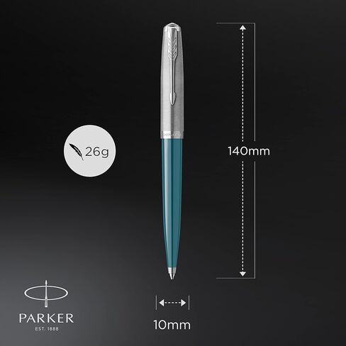 Parker 51 Ballpoint Pen Black Barrel with Chrome Trim Medium Point with Black Ink Refill Gift Box in Kuwait