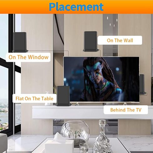 TV Antenna, Antenna TV Digital HD Indoor with 500+ Miles Range, 2024 Upgraded TV Antenna for Smart TV with Amplifier Signal Booster, HD Antenna for TV, Support 8K 4K 1080p All TVs, 32ft Coax Cable in Kuwait