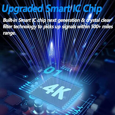 TV Antenna, Antenna TV Digital HD Indoor with 500+ Miles Range, 2024 Upgraded TV Antenna for Smart TV with Amplifier Signal Booster, HD Antenna for TV, Support 8K 4K 1080p All TVs, 32ft Coax Cable in Kuwait