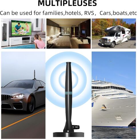 TV Antenna for Smart TV Indoor, Strong Magnetic Base Indoor TV Antenna for Easy Installation, Long Range Reception HD Antenna for TV Indoor 4k 1080P Channels in Saudi Arabia