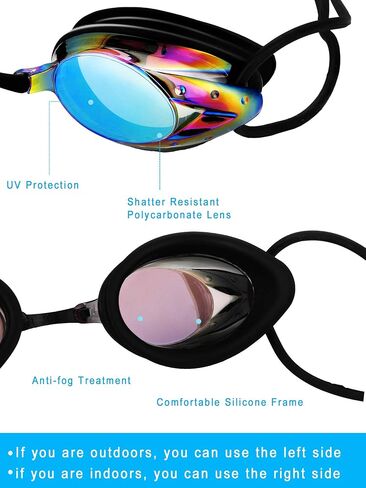 4 Pairs Triathlon Swim Goggles, Swimming Goggles Anti Fog Shatterproof UV Protection Goggles, Assorted Colors in Saudi Arabia