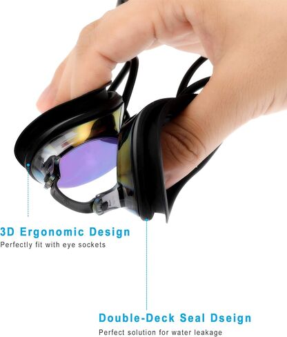 4 Pairs Triathlon Swim Goggles, Swimming Goggles Anti Fog Shatterproof UV Protection Goggles, Assorted Colors in Saudi Arabia