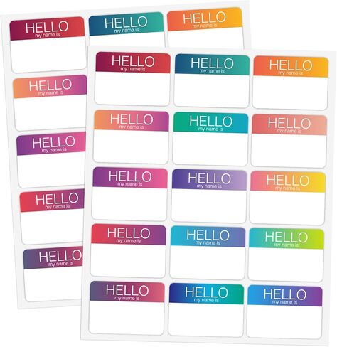 ملصقات علامات أسماء قابلة للإزالة بـ 15 لونًا و300 ملصق (Hello My Name is) للمكتب والاجتماعات والمدرسة والمعلمين والبريد (3 × 2 بوصة) in Kuwait