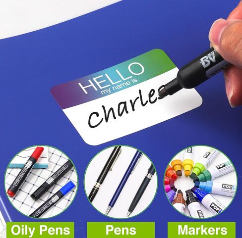 ملصقات علامات أسماء قابلة للإزالة بـ 15 لونًا و300 ملصق (Hello My Name is) للمكتب والاجتماعات والمدرسة والمعلمين والبريد (3 × 2 بوصة) in Kuwait