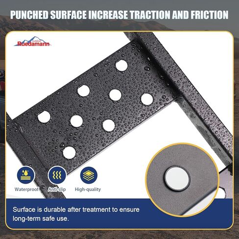 Ruedamann 83" L x 9" W Steel Folding Ramp, 960lbs Capacity Loading Ramp, Heavy Duty Motorcycle Ramp, Portable Truck Ramps for Pickup, ATVs, UTVs, Dirt Bikes, Lawnmowers, Black, Pack of 2 in Kuwait